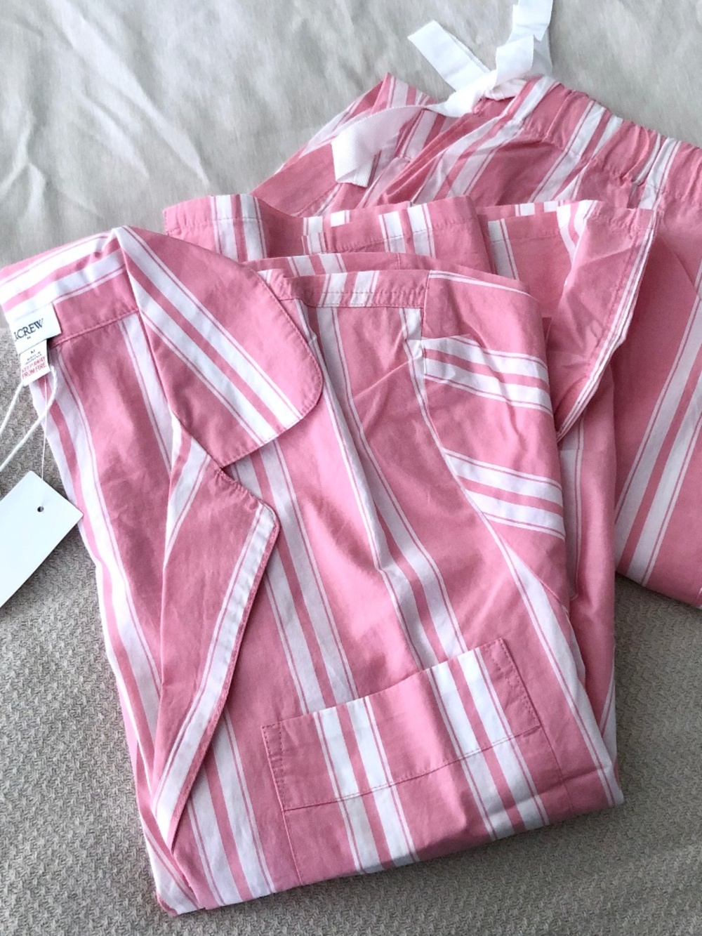 NWT J.Crew Factory Striped 100% Cotton Top and Pant pajama set